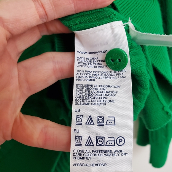 Tommy Hilfiger Pima Cotton cable knit style cardigan button front H - Picture 4 of 10